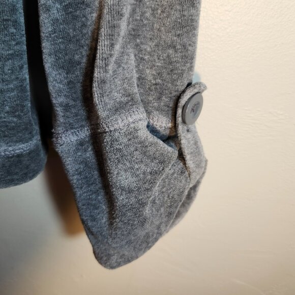 Shanghai Red Gray Soft Knit Zip‎ Front Tie Waist Sweatshirt Size Small - Picture 5 of 7